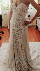 Vintage Lace Mermaid Wedding Dress Turkey Vestido de Novia Sequin Lace Sheer Bridal Gowns Robe mariee Sexy Wedding Dresses 2019