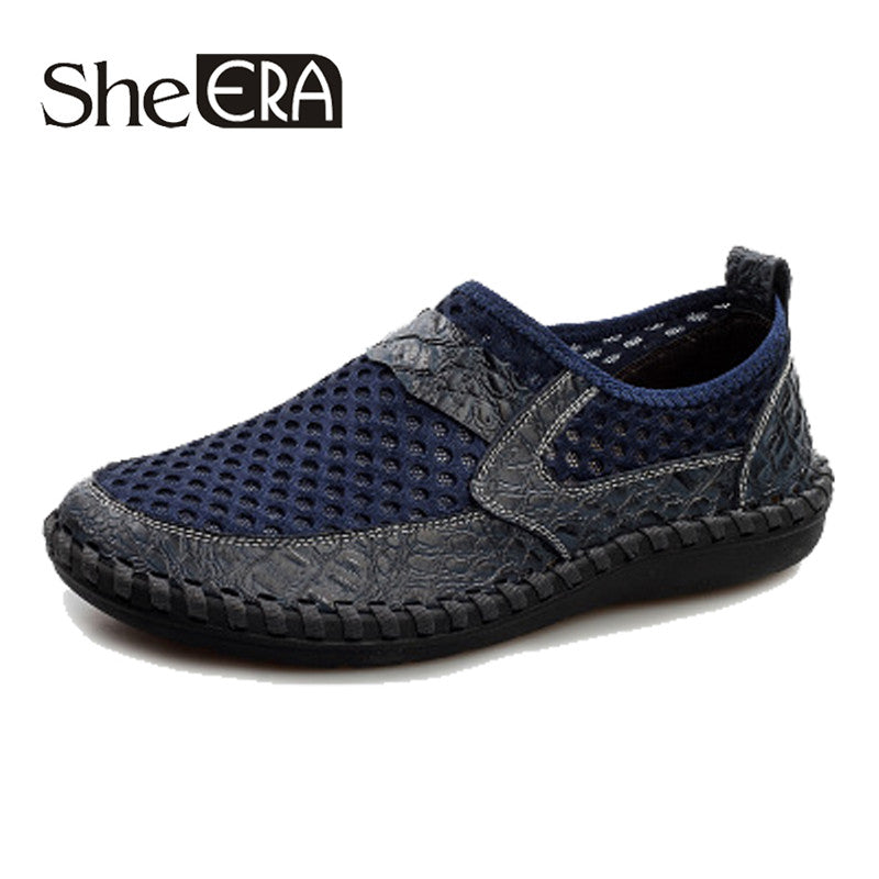2019 Men shoes breathable genuine leather casual shoes men brand soft