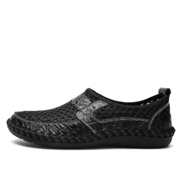 2019 Men shoes breathable genuine leather casual shoes men brand soft