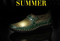 2019 Men shoes breathable genuine leather casual shoes men brand soft