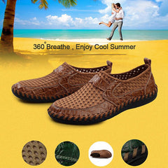 2019 Men shoes breathable genuine leather casual shoes men brand soft