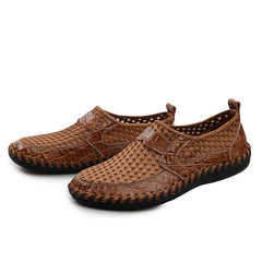 2019 Men shoes breathable genuine leather casual shoes men brand soft