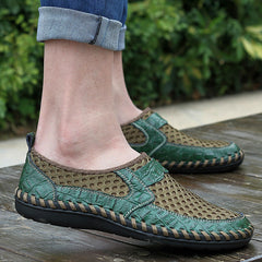 2019 Men shoes breathable genuine leather casual shoes men brand soft