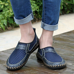 2019 Men shoes breathable genuine leather casual shoes men brand soft