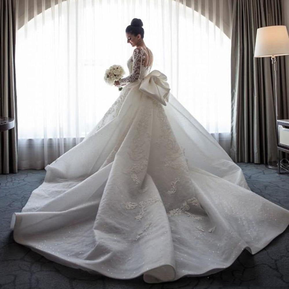 Vintage Mermaid Lace Wedding Dresses 2019 Detachable Train Vestidos De Novia Long Sleeve Bridal Gowns Custom Made Trouwjurk