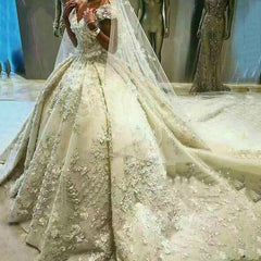 Gorgeous Wedding Dress vestido de noiva princesa 2019 robe de mariee Custom Made Ivory Long Bride Dress Beaded Appliques