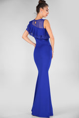 Pearled Saxe Evening Dress