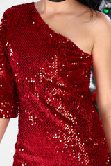 Women's Sequined Red Dress