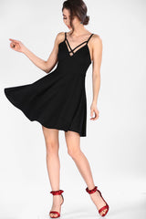 Women's Ruffled Black Dress