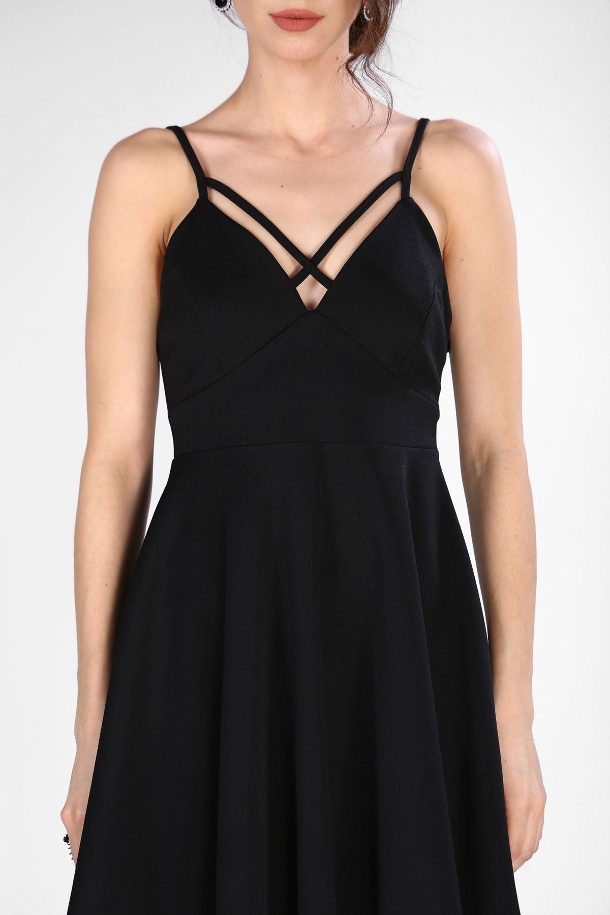 Women's Ruffled Black Dress