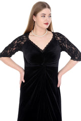 Oversize Velvet Evening Dress