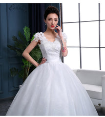 Cheap 2019 New Fashion Luxury High-end sleeved Wedding Dresses 2018 With lace Beads Fashion Bridal Gown Vestidos De Noiva