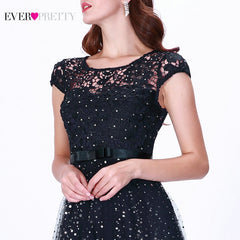 Prom Dresses Long 2019 Ever Pretty EZ07650 Women's Elegant Navy Blue Sleeveless Lace Appliques Embroidery Tulle Vestido Formatur