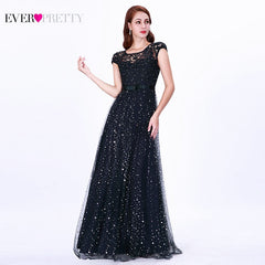 Prom Dresses Long 2019 Ever Pretty EZ07650 Women's Elegant Navy Blue Sleeveless Lace Appliques Embroidery Tulle Vestido Formatur