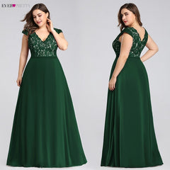 Plus Size Prom Dresses Long 2019 Ever Pretty EP07344 Elegant Burgundy A-line Sleeveless Lace Appliques V-neck Vestidos De Gala
