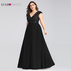 Plus Size Prom Dresses Long 2019 Ever Pretty EP07344 Elegant Burgundy A-line Sleeveless Lace Appliques V-neck Vestidos De Gala