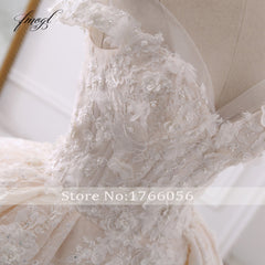 Fmogl Sexy Sweetheart Lace Ball Gown Wedding Dresses 2019 Applique Beaded Flowers Chapel Train Bride Gown Vestido De Noiva