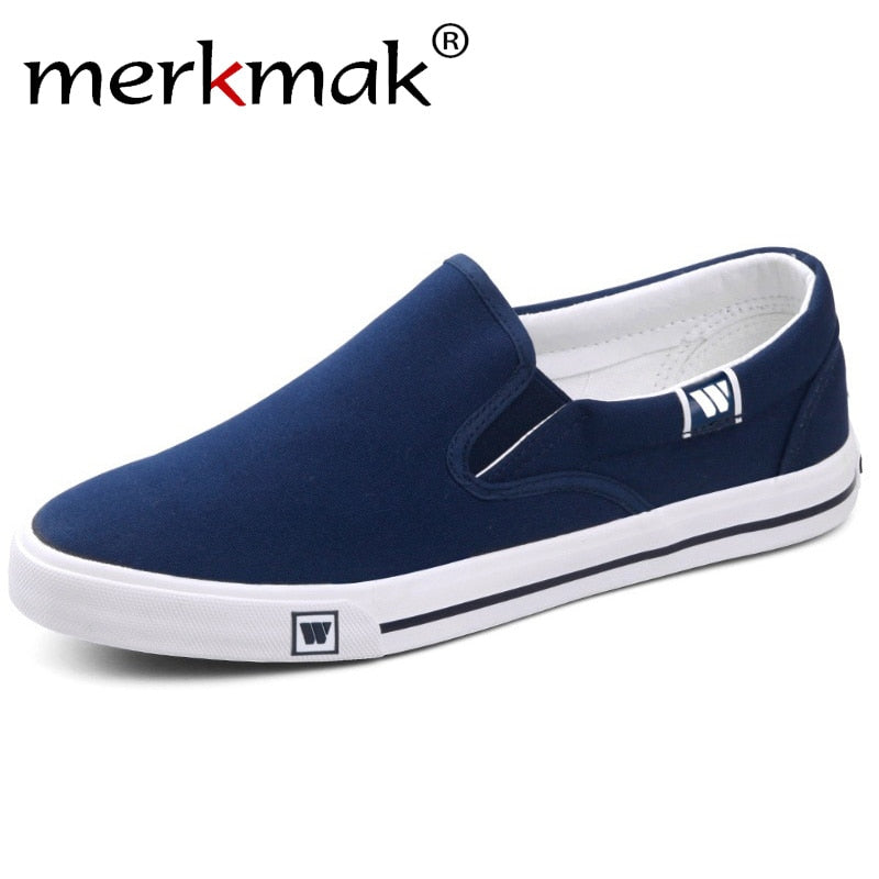 merkmak 2019 Summer Comfortable Canvas Sneakers Men Shoes Loafers Moccasins Fashion Slip-On Male Footwear Casual Driving Flats