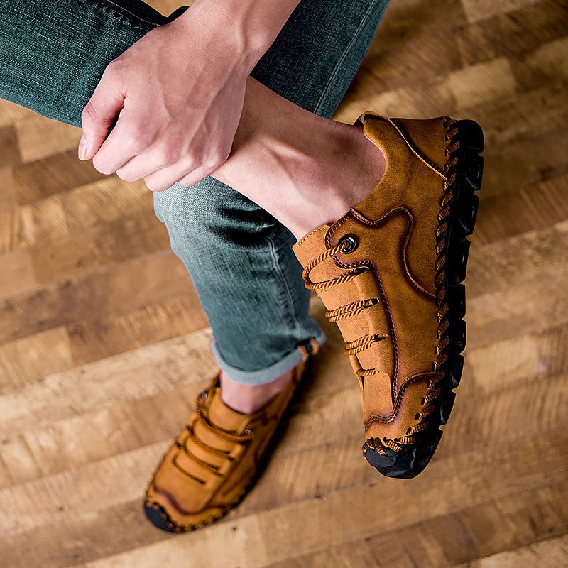 2019 Spring Men Shoes Leather Men Casual Shoes Comfortable Non-slip Fashion Brand Male Shoes A871