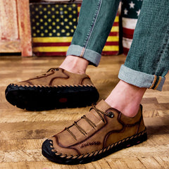 2019 Spring Men Shoes Leather Men Casual Shoes Comfortable Non-slip Fashion Brand Male Shoes A871