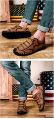 2019 Spring Men Shoes Leather Men Casual Shoes Comfortable Non-slip Fashion Brand Male Shoes A871