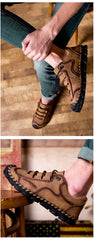 2019 Spring Men Shoes Leather Men Casual Shoes Comfortable Non-slip Fashion Brand Male Shoes A871