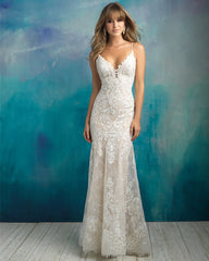 2019 New Arrive Gelinlik Spaghetti Straps V-neck Backless Beading Appliques Lace Sexy Mermaid Wedding Dress Vestido Noiva Sereia