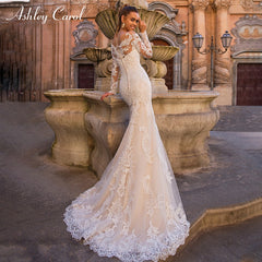 Ashley Carol Sexy Sweetheart Long Sleeve Mermaid Wedding Dress 2019 Detachable Train 2 In 1 Wedding Gowns Vestido De Noiva