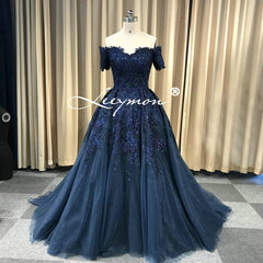 Leeymon Elegant Lace Off Shoulder Prom Dress Red Crystal Evening Dress 2019 Ball Gown Party Dress for Wedding LY1161