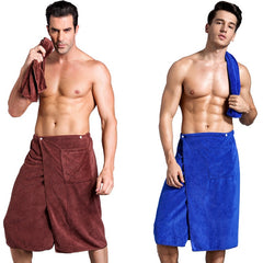 2pcs/set Man Wearable Magic Mircofiber Bath Towel With Pocket Super Soft Swimming Shower Towel Bathroom Blanket Toalla De Bano