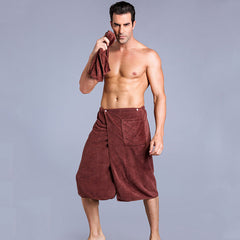 2pcs/set Man Wearable Magic Mircofiber Bath Towel With Pocket Super Soft Swimming Shower Towel Bathroom Blanket Toalla De Bano