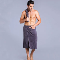 2pcs/set Man Wearable Magic Mircofiber Bath Towel With Pocket Super Soft Swimming Shower Towel Bathroom Blanket Toalla De Bano