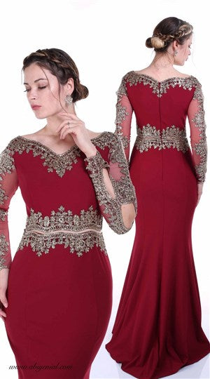 Claret Red Evening Dress